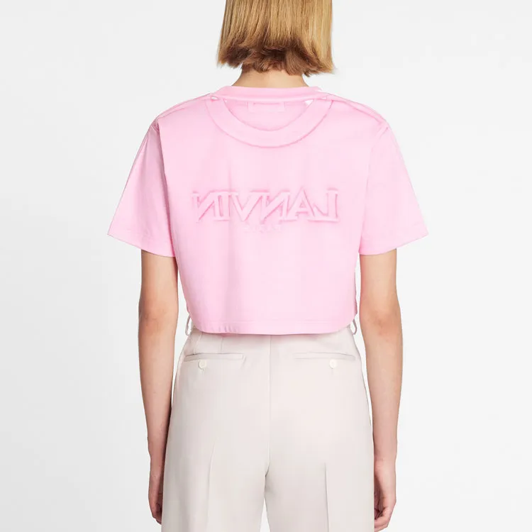 Lanvin Overprinted Cropped Tee 'Peony Pink'-2