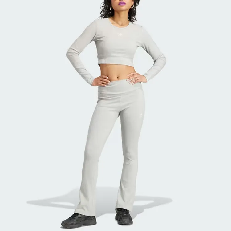 Adidas Originals Set in Sleeve T Shirt Women's Gray-2