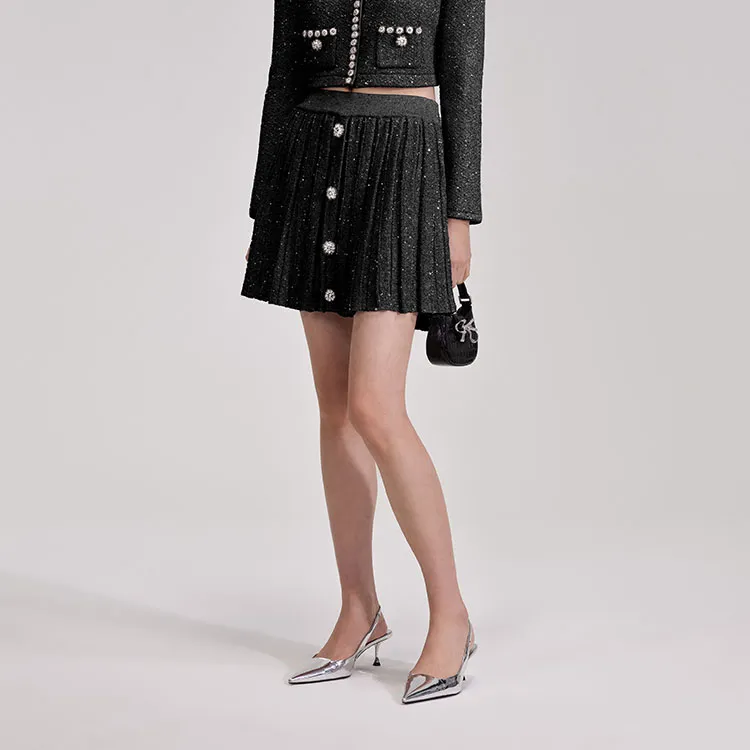 Self portrait Casual Short Skirts Women's Black-1