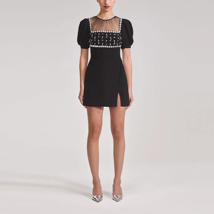 Self portrait Short Sleeved Dresses Women's Black-1