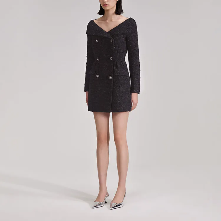 Self portrait Long Sleeved Dresses Women's Black-1