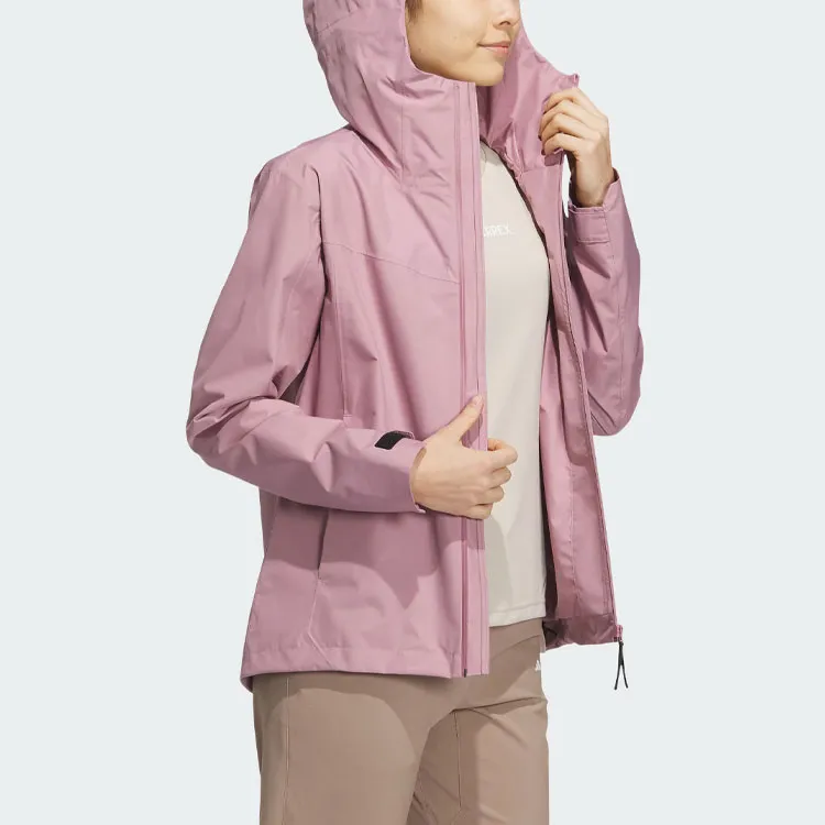 Adidas Waterproof And Windproof Windbreaker Jacket Women's Enchanted Purple Pink-3