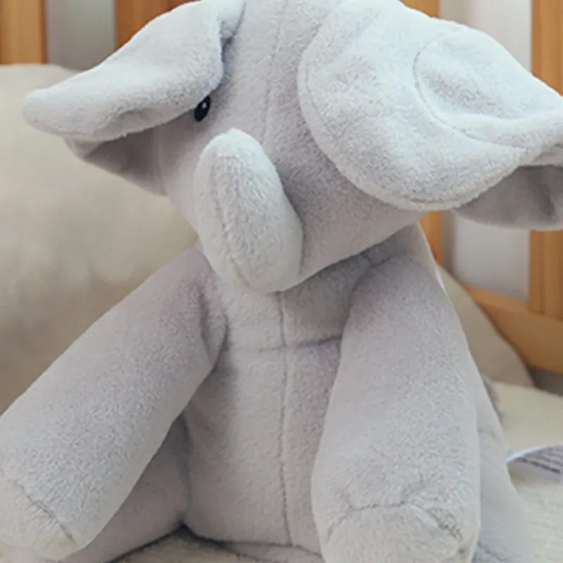 GUND Blush Collection Hide And Seek Singing Elephant Baby Elephant Kids Sound Activated Dolls Plush Doll 30CM High-3