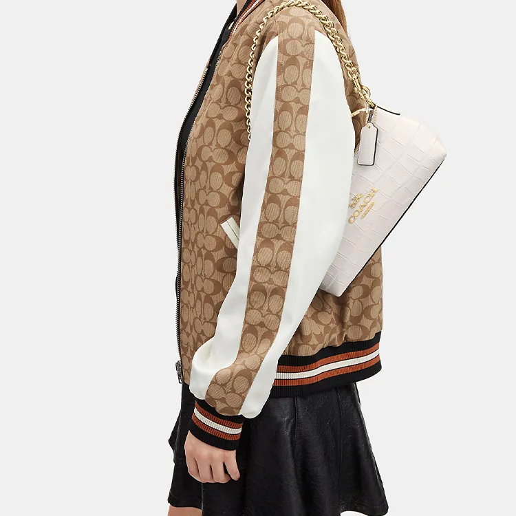 COACH Leather Pillow Bag, Portable Crossbody Bag, Shoulder Bag Women's Chalk White-3