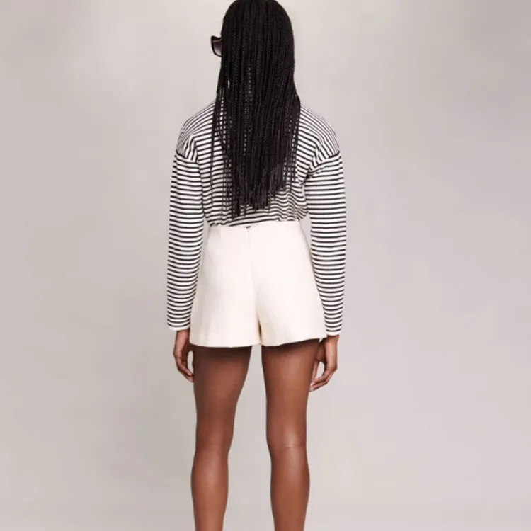 Maje Flared Tweed Shorts-1