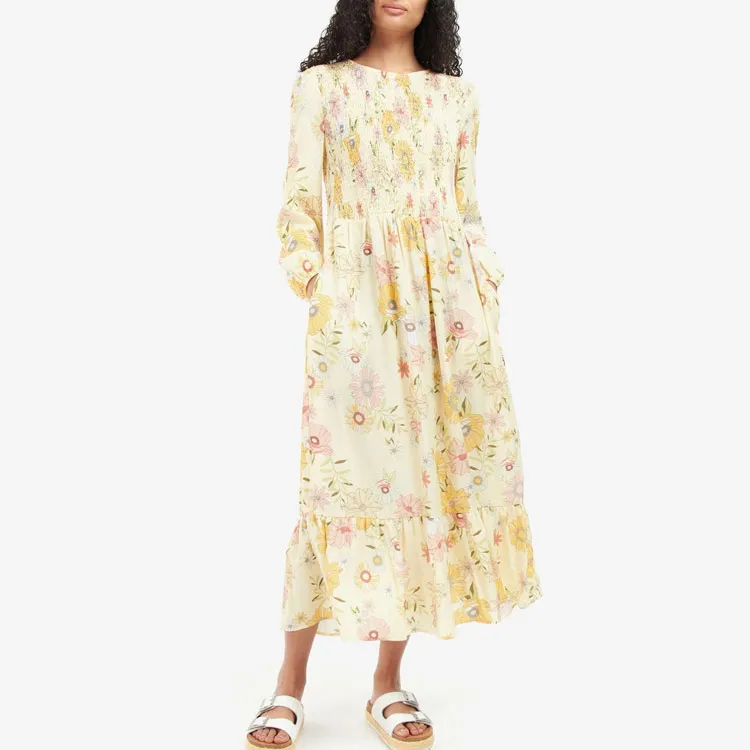 BARBOUR Long-Sleeved Dresses Women's Yellow-2