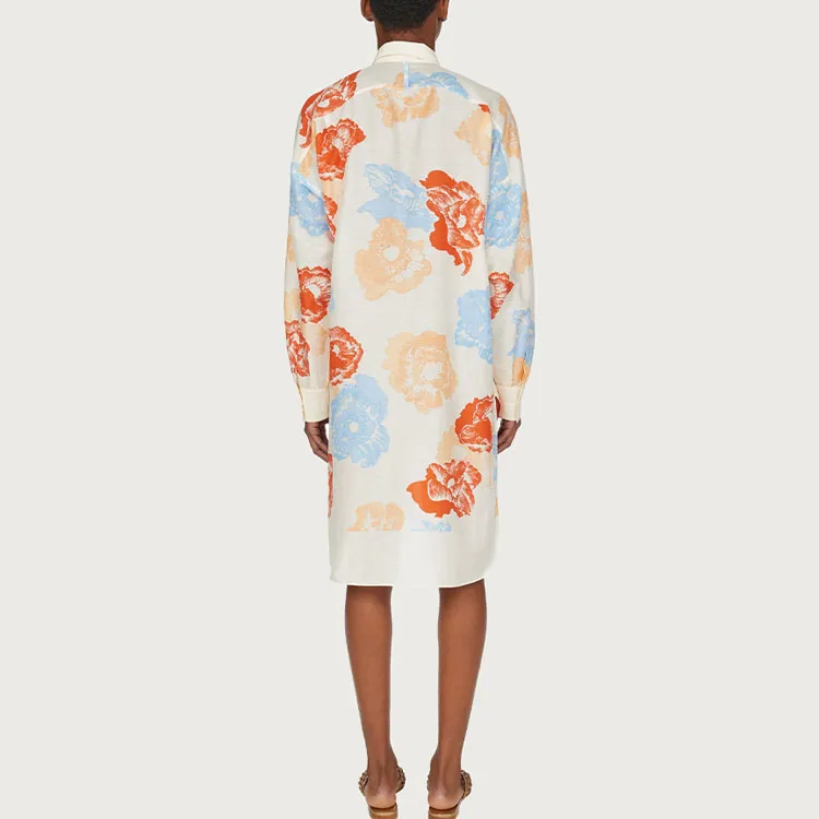 Ferragamo Long-Sleeved Dresses Women's Light Blue-2
