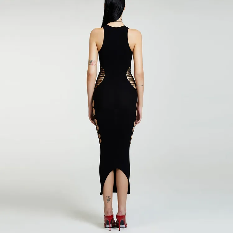 The Kript Sleeveless Dresses Women's Black-2
