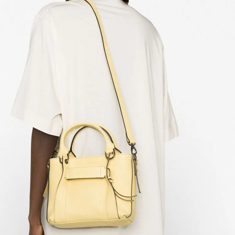 LONGCHAMP Calfskin Tote Bag, Shopping Bag, Shoulder Bag, Crossbody Bag, Handbag Small Size Women's Butter Yellow-3