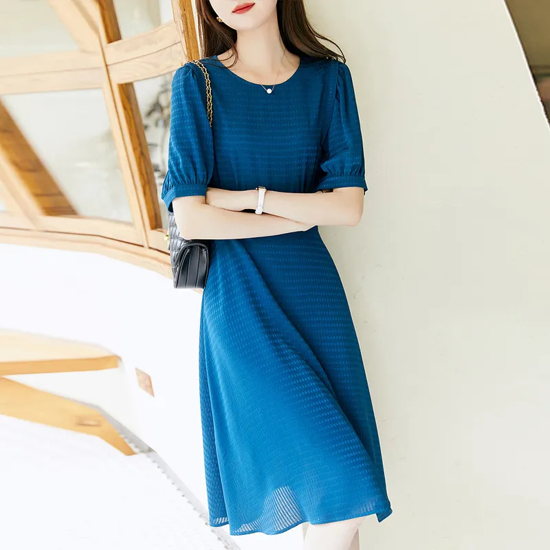 Dme Short Sleeved Dresses Women's Peacock Blue-1