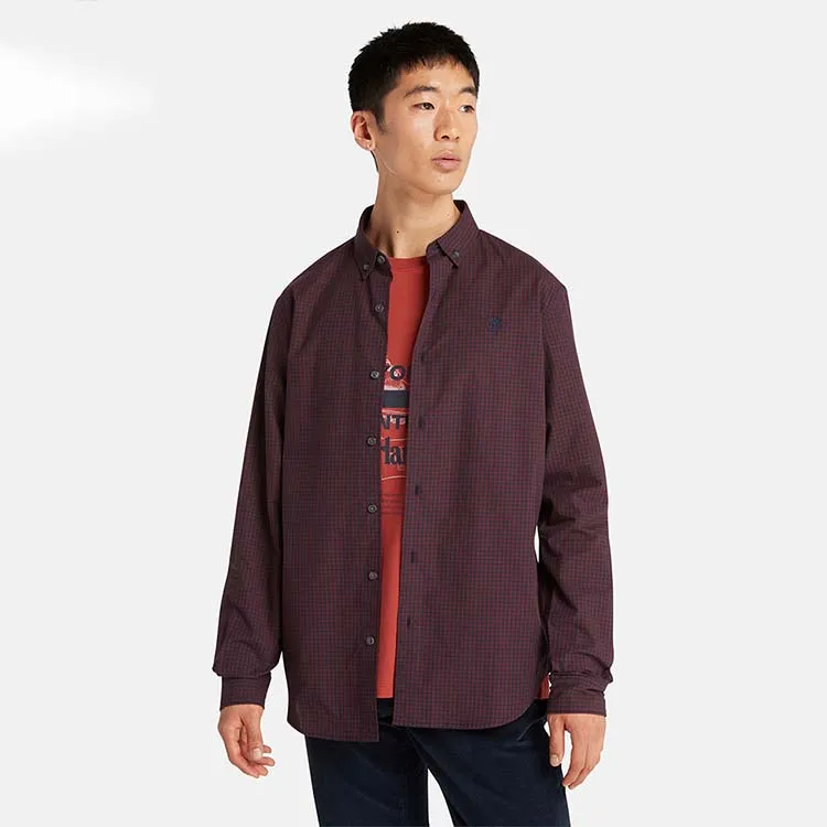 Timberland Shirt Men's Noble Red Yarn Dyed Woven-2