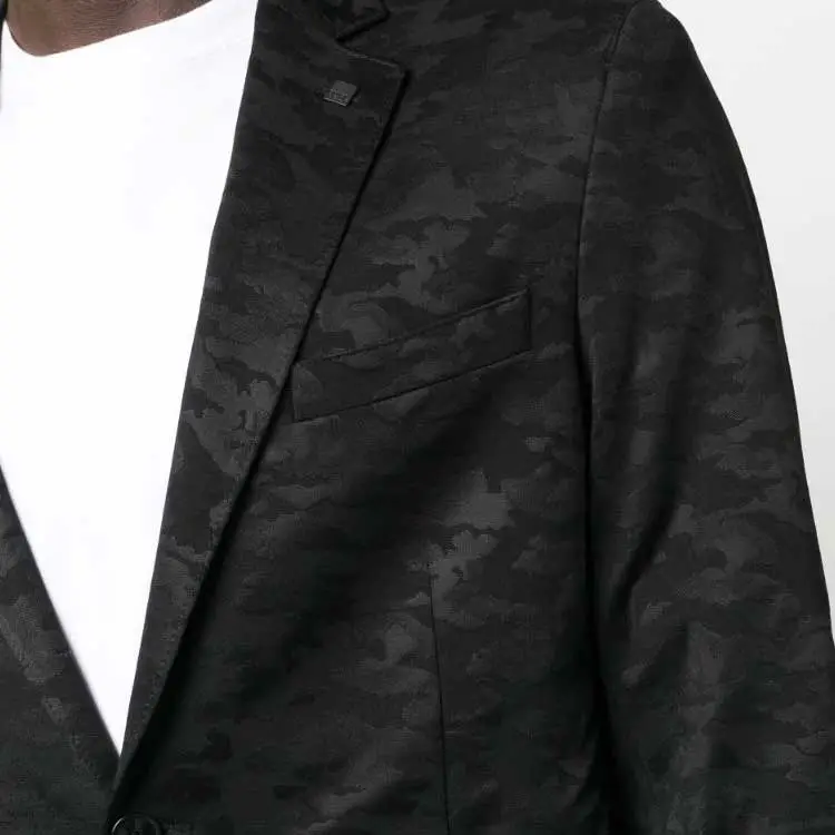 KARL LAGERFELD / Karl Lagerfeld Jeans Patterned-jacquard Single-breasted Blazer-4