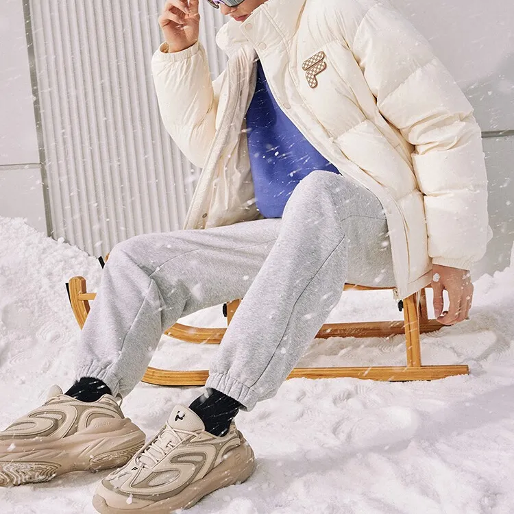 FILA FUSION Down Jacket Unisex Wheat Cream-4