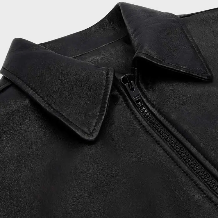 CELINE Leather Jackets Men Black-7