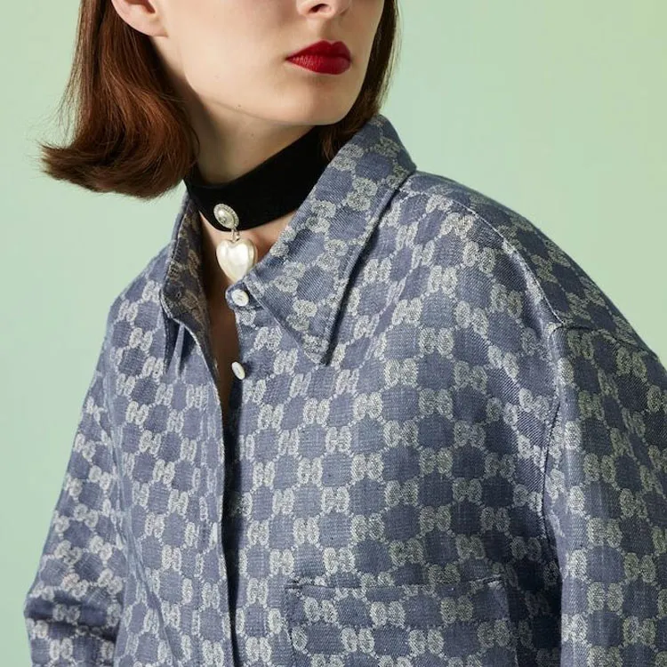 GUCCI Gg Linen Jacquard Shirt-4