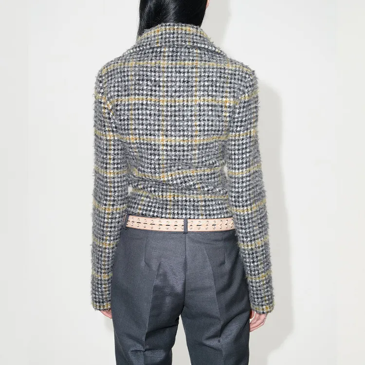 OUR LEGACY Houndstooth-pattern Brushed-knit Jacket-4