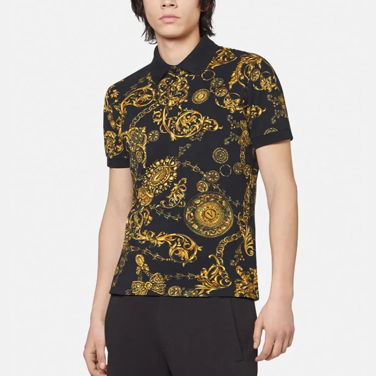 VERSACE Polo Shirts Men Black-3
