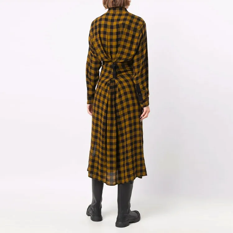 KENZO W21 Long-Sleeved Dresses Women's Yellow Black-3