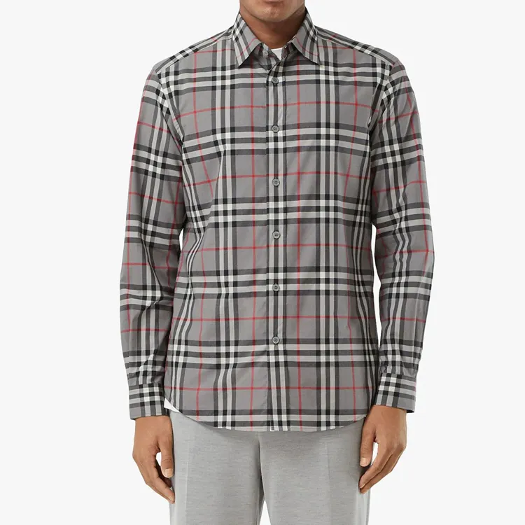 Burberry Shirt Men's Storm Heather Gray-1
