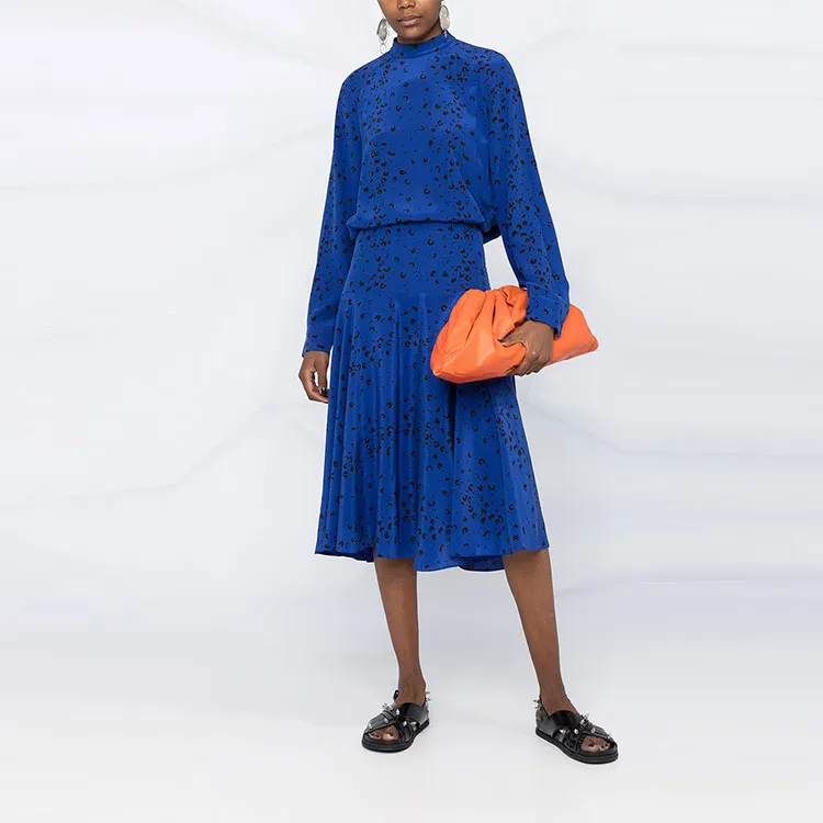 KENZO Long-Sleeved Dresses Women's Blue-1