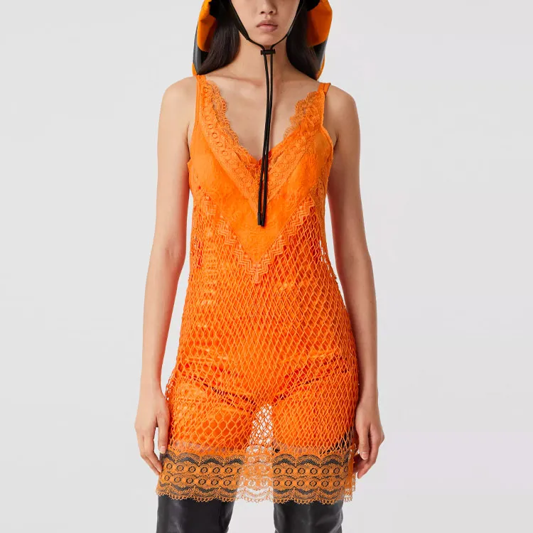 Burberry Sleeveless Dresses Women's Amber Orange-1