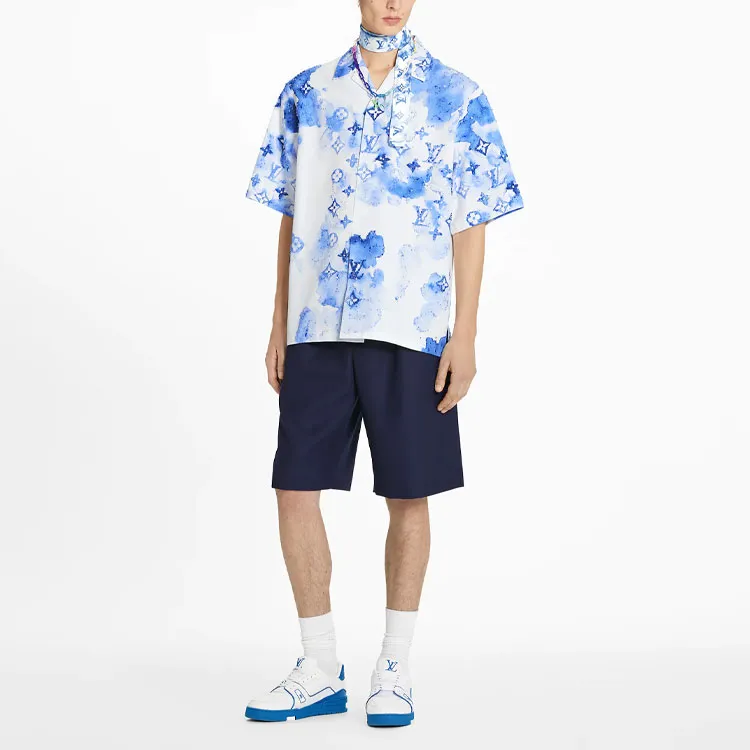 LOUIS VUITTON New Quarterly Products Of LV Shirts Men Blue-3
