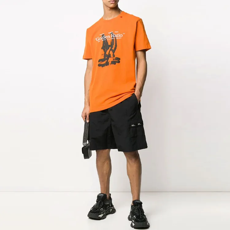 OFF WHITE Slim Fit Cartoon Golden Ratio T Shirt-3