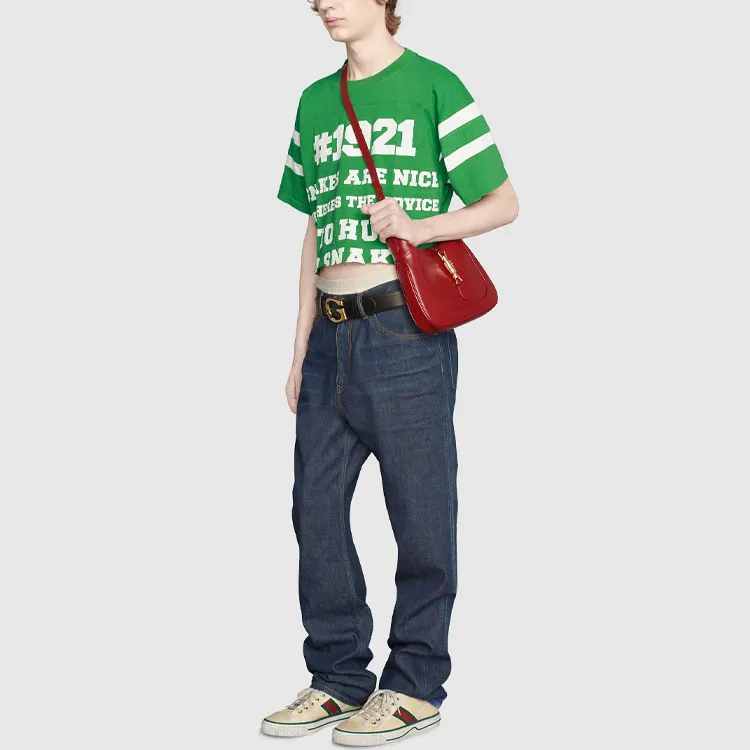 GUCCI SS21 1921 Series Alphabet Numeric Printing Short Sleeve T-Shirt Green-2
