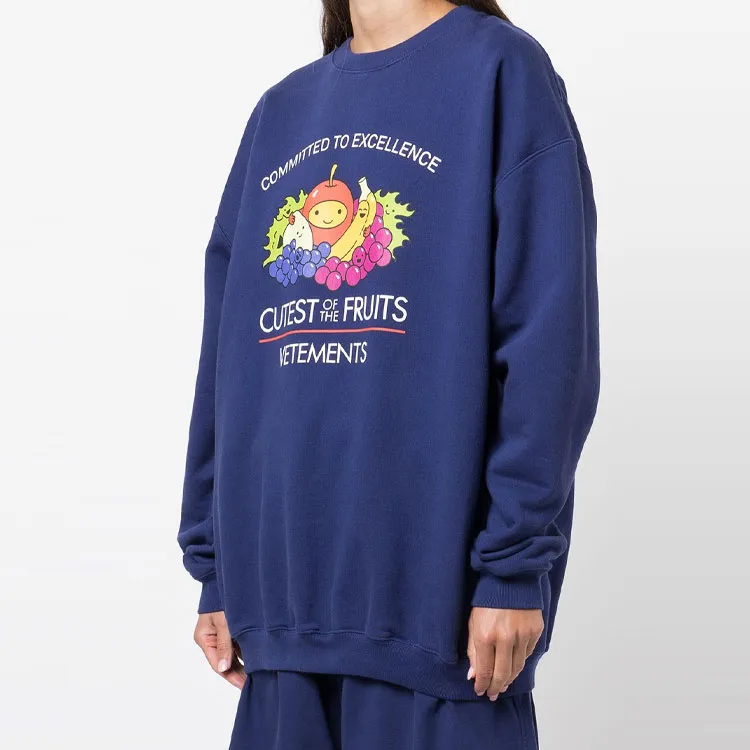 Vetements Cutest Of The Fruits Logo Sweatshirt 'Royal Blue'-1