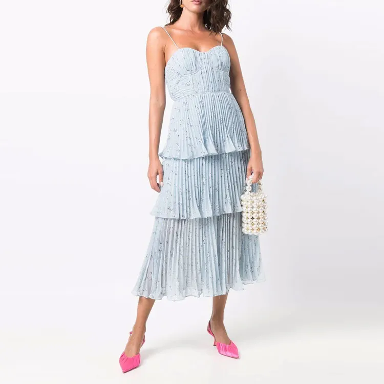 Self-portrait Sleeveless Dresses Women's Blue-1