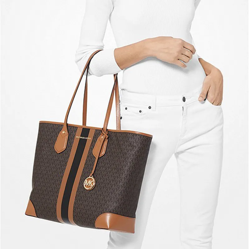 MICHAEL KORS Eva Artificial Leather Mother And Child Tote Bag Shopping Bag Handbag Shoulder Bag Women's Acorn Brown-7