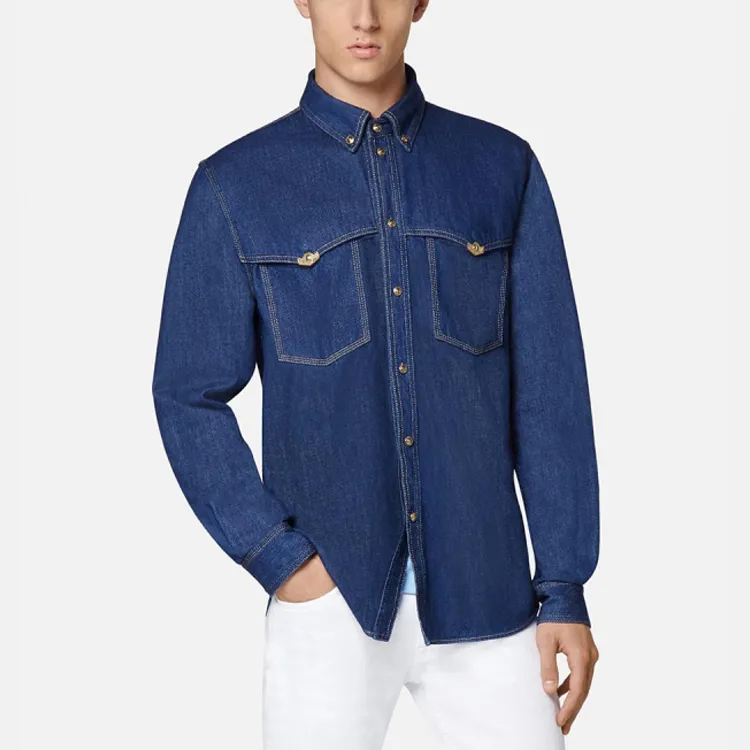 VERSACE Shirts Men Blue-1