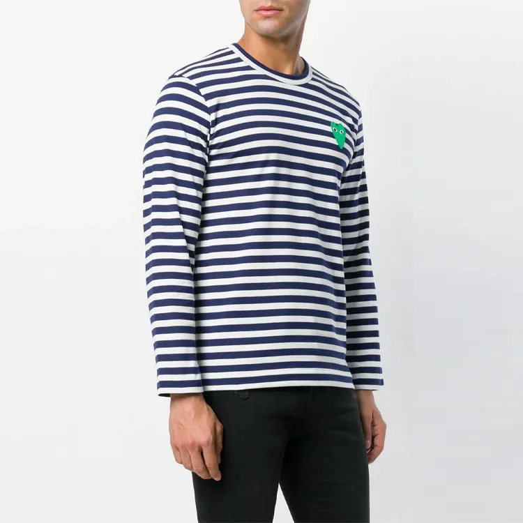 CDG Play T Shirts Men Blue-3