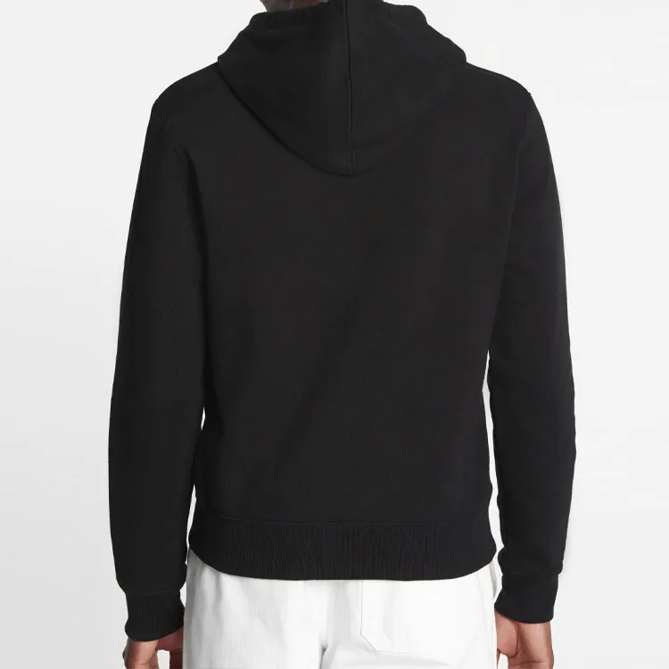 Lanvin Embroidered-logo Pouch-pocket Hoodie Black-3