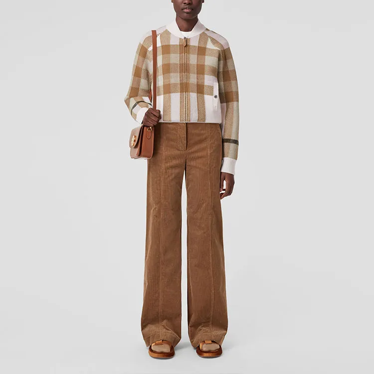 Burberry Cropped Coat Women's Beige-1