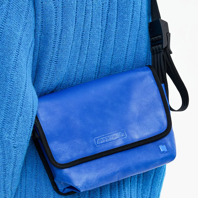 ADER ERROR Leather Messenger Bag, Shoulder Bag, Crossbody Bag Regular Unisex Blue-4