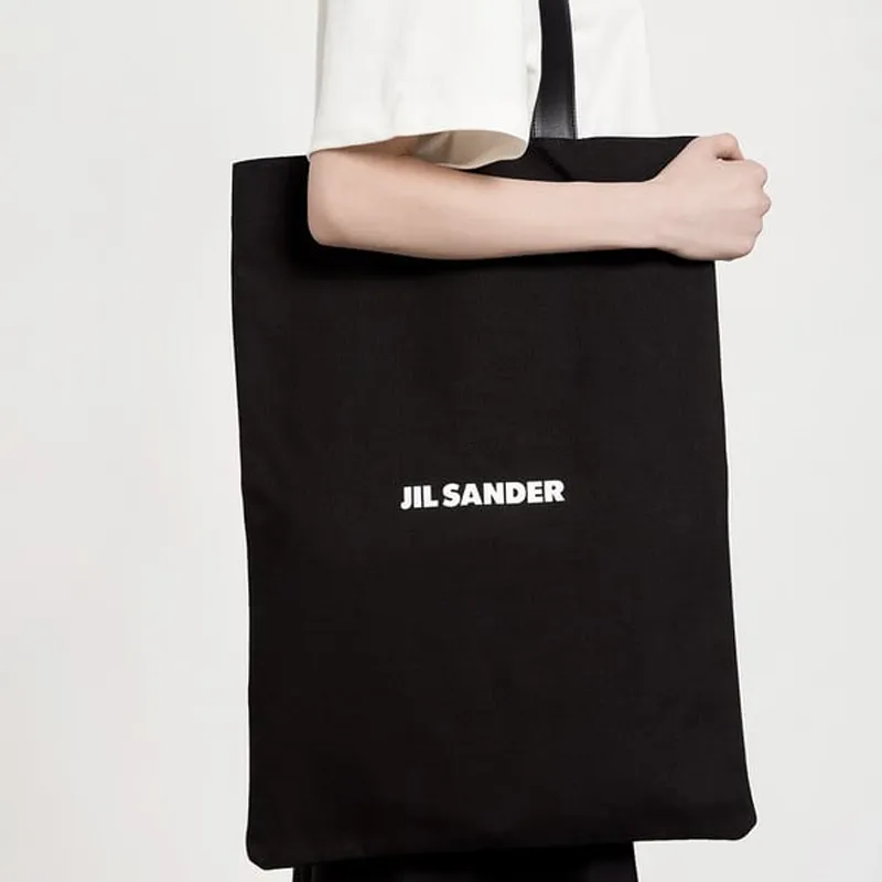 JIL SANDER Logo Printed Large Flat Shopper Bag-4