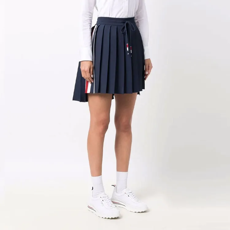 THOM BROWNE Rwb Pleated High Waist Mini Skirt-3