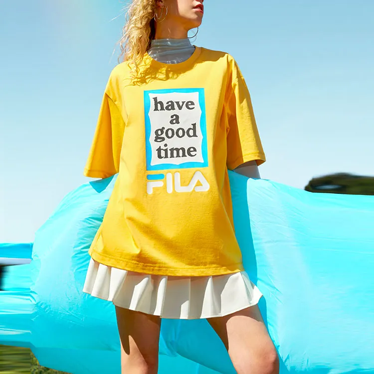 FILA x Have A Good Time T Shirt Unisex Cyan Mustard Orange-2