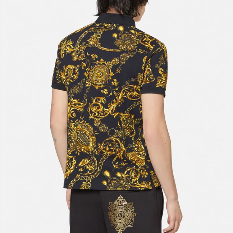 VERSACE Polo Shirts Men Black-2