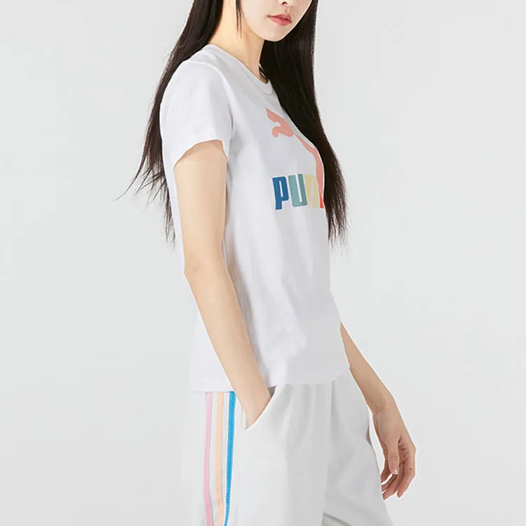 PUMA Set in Sleeve T Shirt Women's White-4