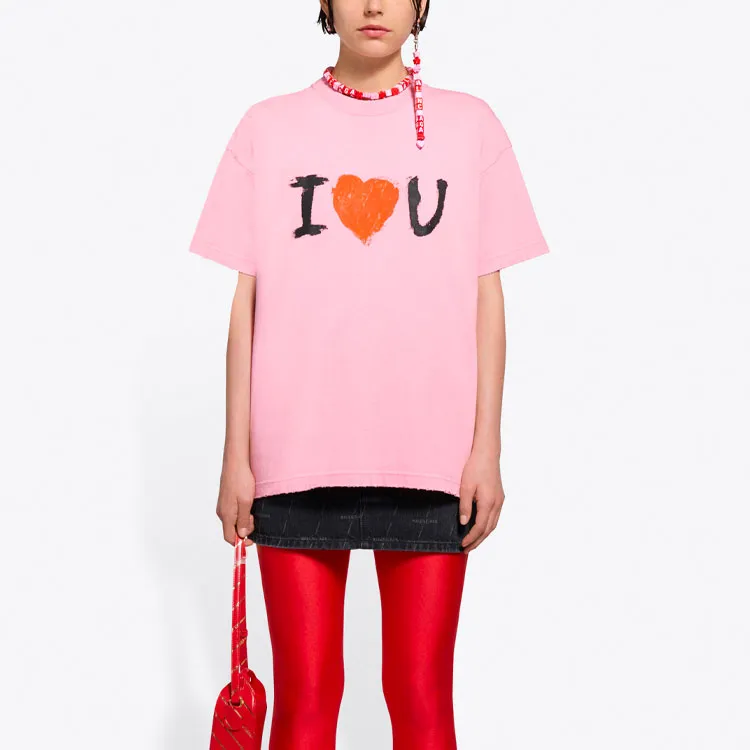 Balenciaga T-Shirts Unisex Pink-3