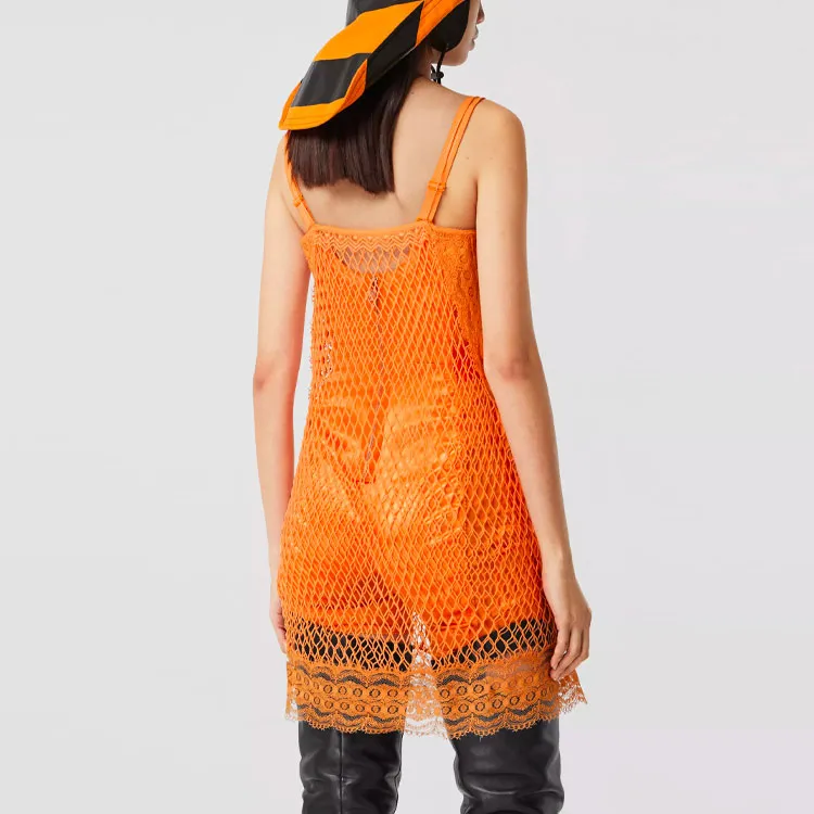 Burberry Sleeveless Dresses Women's Amber Orange-2