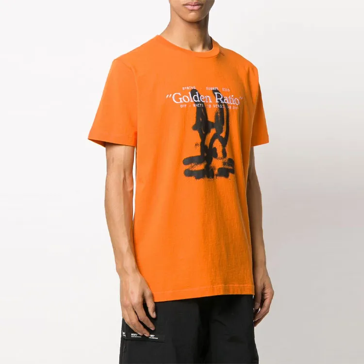 OFF WHITE Slim Fit Cartoon Golden Ratio T Shirt-1