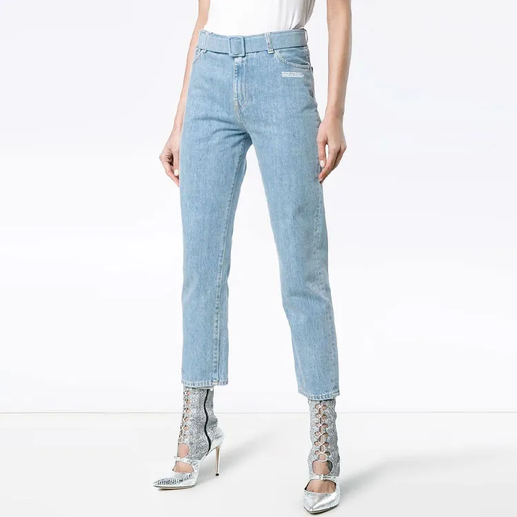 OFF WHITE Mid Rise Denim Cropped Jeans-1