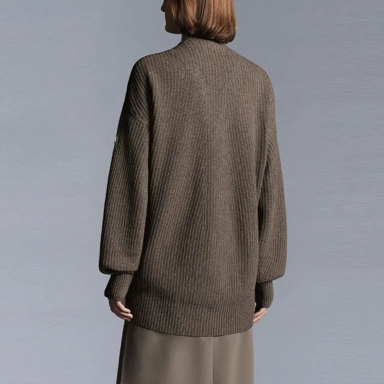 Moncler FW21 Loose Fit Knitwear Unisex Mud Brown-2