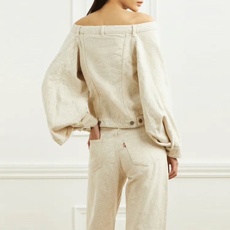 Levis X GANNI Denim Jackets Women's Ecru-2
