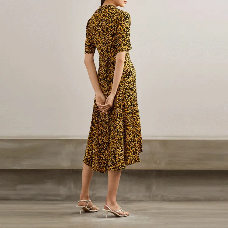 GANNI Short Sleeved Dresses Women's Yellow-2