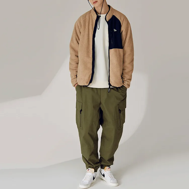 New Era Straight Casual Pants Unisex Army Green-2