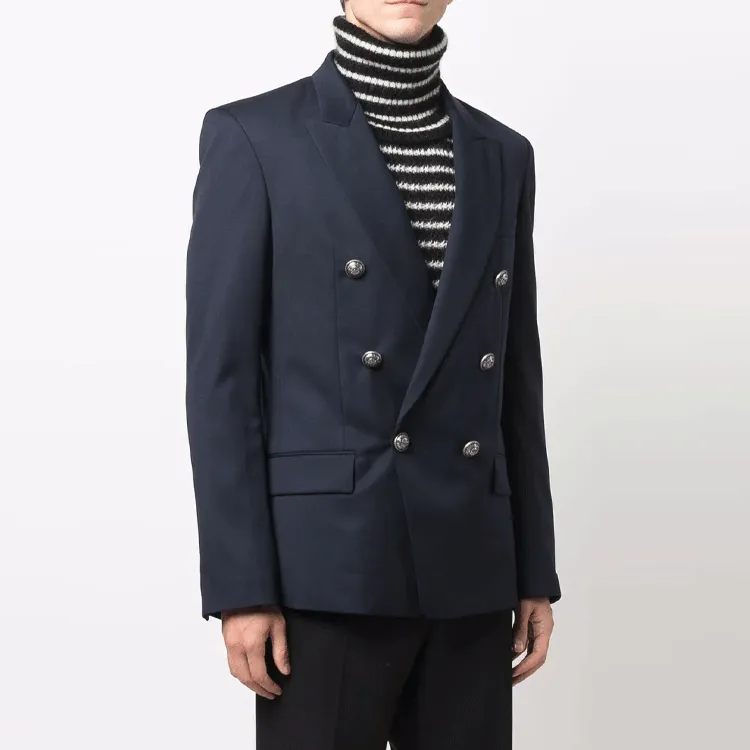 BALMAIN Business Suits Men Dark Blue-2